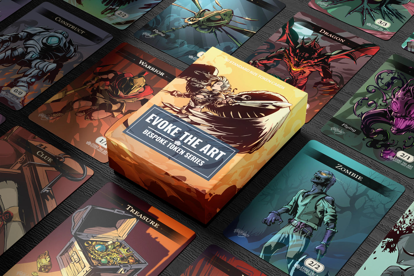 Bespoke Core Token Set — 50 Unique Double-Sided MTG Tokens | Evoke the Art